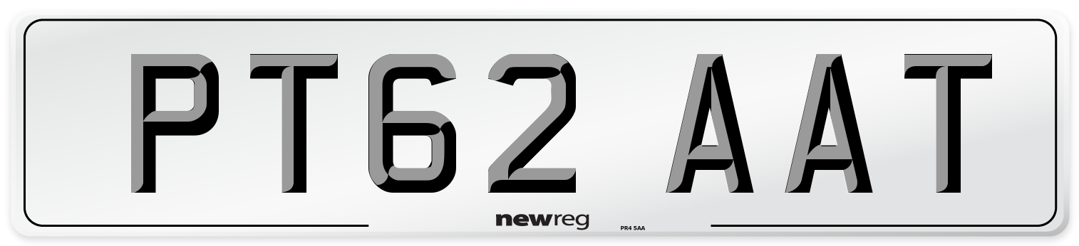 PT62 AAT Number Plate from New Reg
